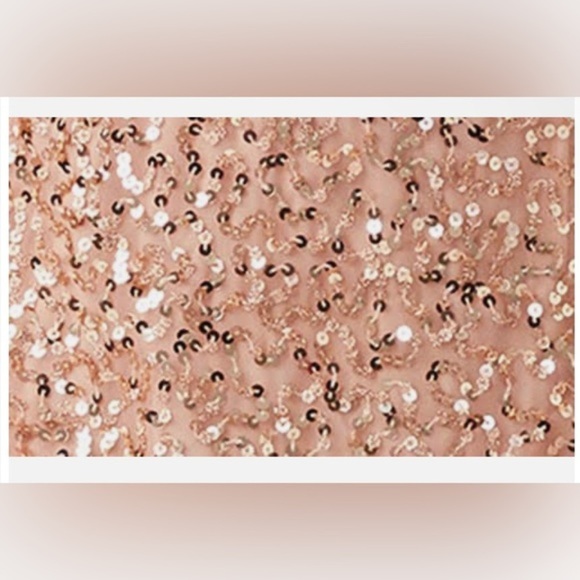 French Connection Cellienne Dusty Pink Sequin sheer flare sleeve Dress‎ Size 4 - Picture 3 of 6